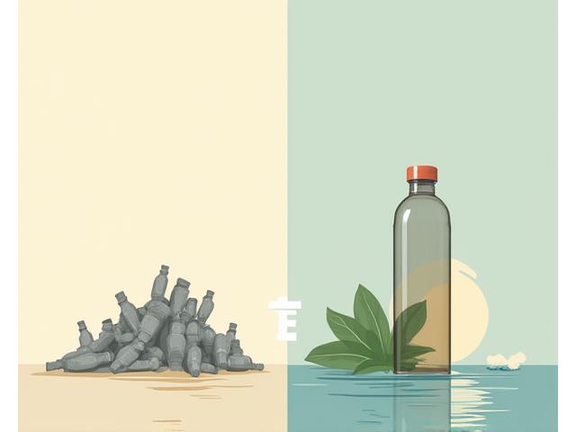 Infographic showing environmental impact of single-use plastics versus reusable bottles